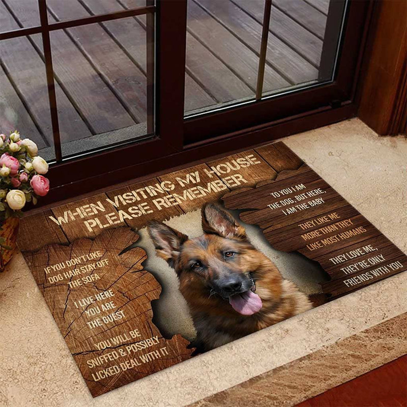 When Visiting My House German Shepherd Dog Doormat Home Decor Nearkii