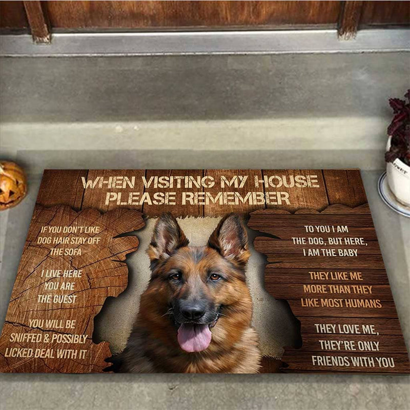 When Visiting My House German Shepherd Dog Doormat Home Decor Nearkii