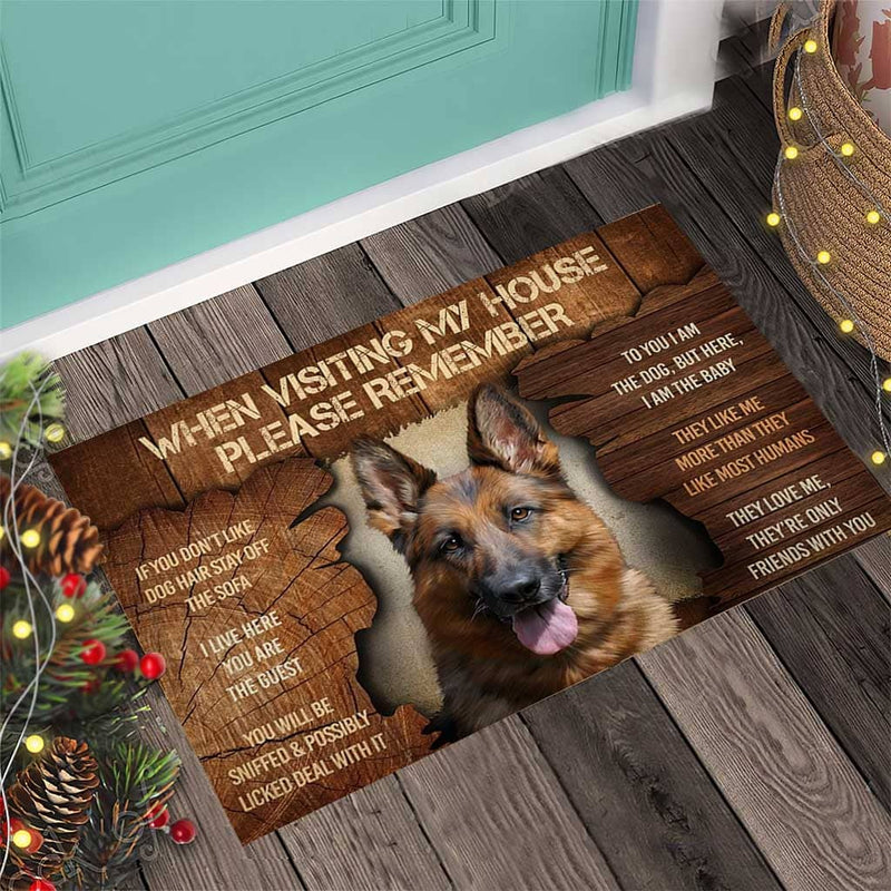 When Visiting My House German Shepherd Dog Doormat Home Decor Nearkii