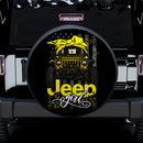 Halloween American Flag Yellow Jeep Girl Car Spare Tire Covers Gift For Campers Nearkii