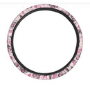 Pink Monarch Butterfly Pattern Print Car Steering Wheel Cover Nearkii