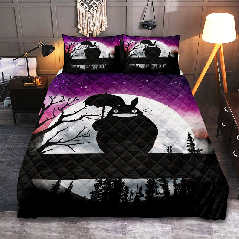 Totoro Ghibli Anime Moon Night Quilt Bed Sets Nearkii