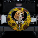 Lovely Sunflower Zipper Beagle Car Spare Tire Covers Gift For Campers Nearkii