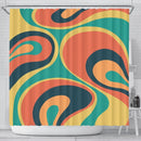 Retro Abstract Wave Shower Curtain