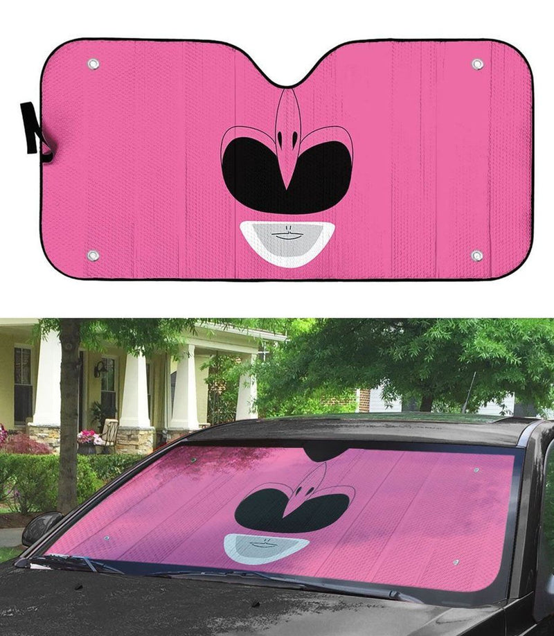 Mighty Morphin Power Rangers Pink Ranger Custom Car Auto Sunshade Windshield Accessories Decor Gift Nearkii