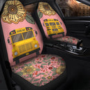 Floral School Bus Premium Custom Car Seat Covers Decor Protector