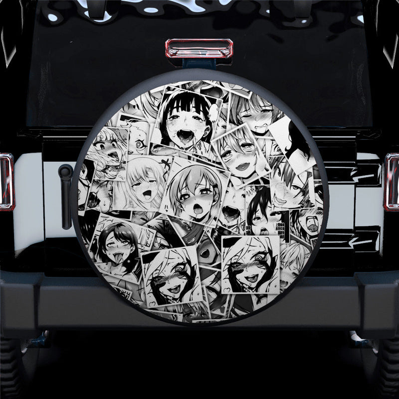 Ahegao Anime Girl Car Spare Tire Covers Gift For Campers Nearkii