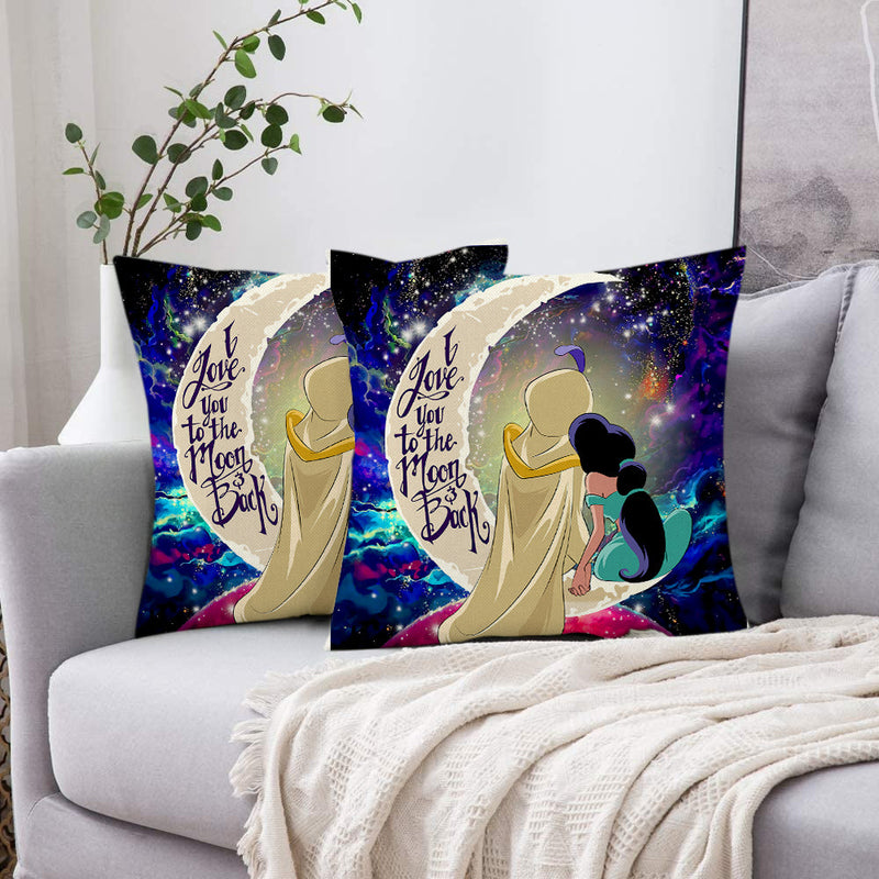 Aladin Couple Love You To The Moon Galaxy Pillowcase Room Decor Nearkii