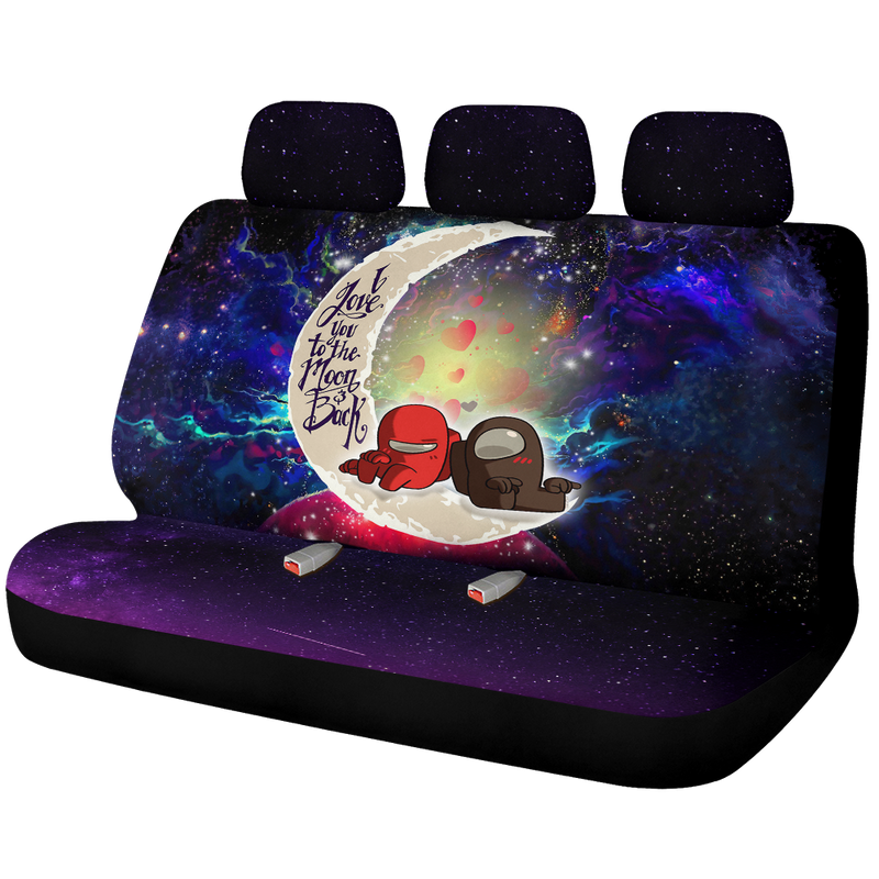 Among Us Couple Love You To The Moon Galaxy Premium Custom Car Back Seat Covers Decor Protectors Nearkii
