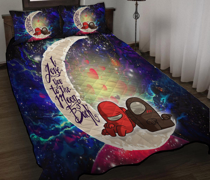 Among Us Couple Love You To The Moon Galaxy Quilt Bed Sets Nearkii