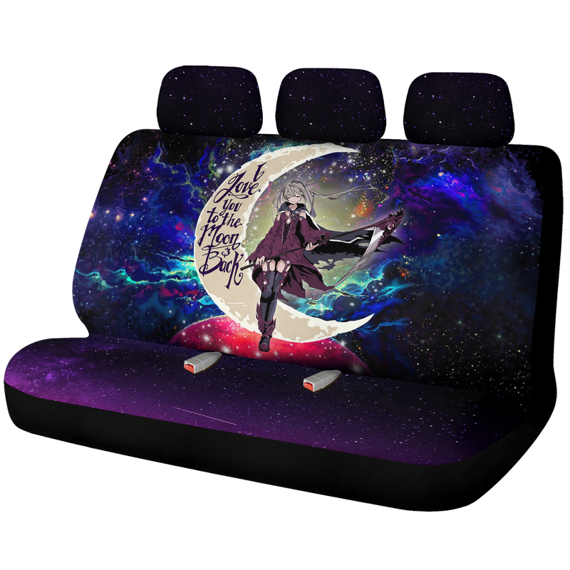 Anime Girl Soul Eater Love You To The Moon Galaxy Premium Custom Car Back Seat Covers Decor Protectors Nearkii