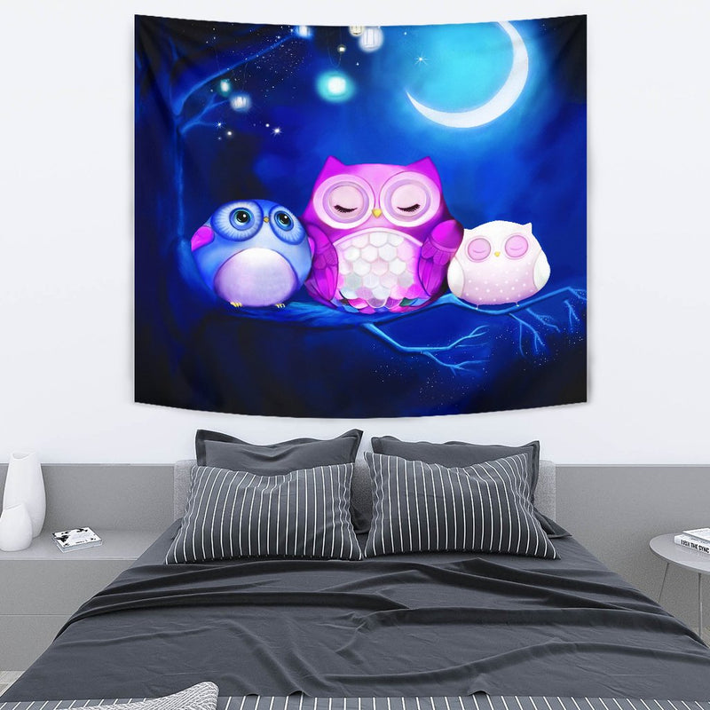 Cute Owl Night Tapestry Room Decor Nearkii