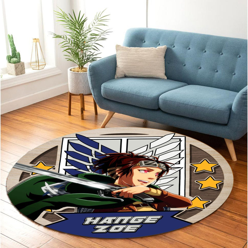 Attack On Titan Hange Zoe Round Carpet Rug Bedroom Livingroom Home Decor Nearkii