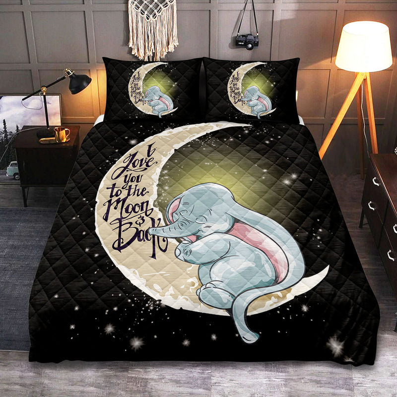 Baby Elephant To The Moon Quilt Bed Sets Nearkii