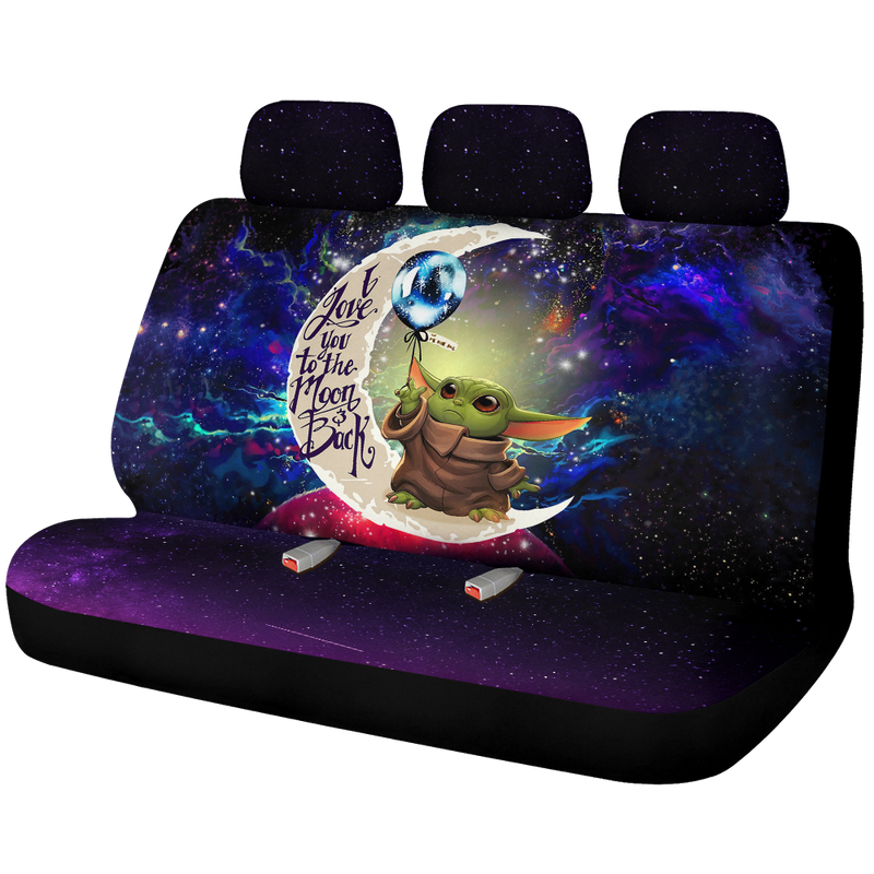 Baby Yoda Love You To The Moon Galaxy Premium Custom Car Back Seat Covers Decor Protectors Nearkii