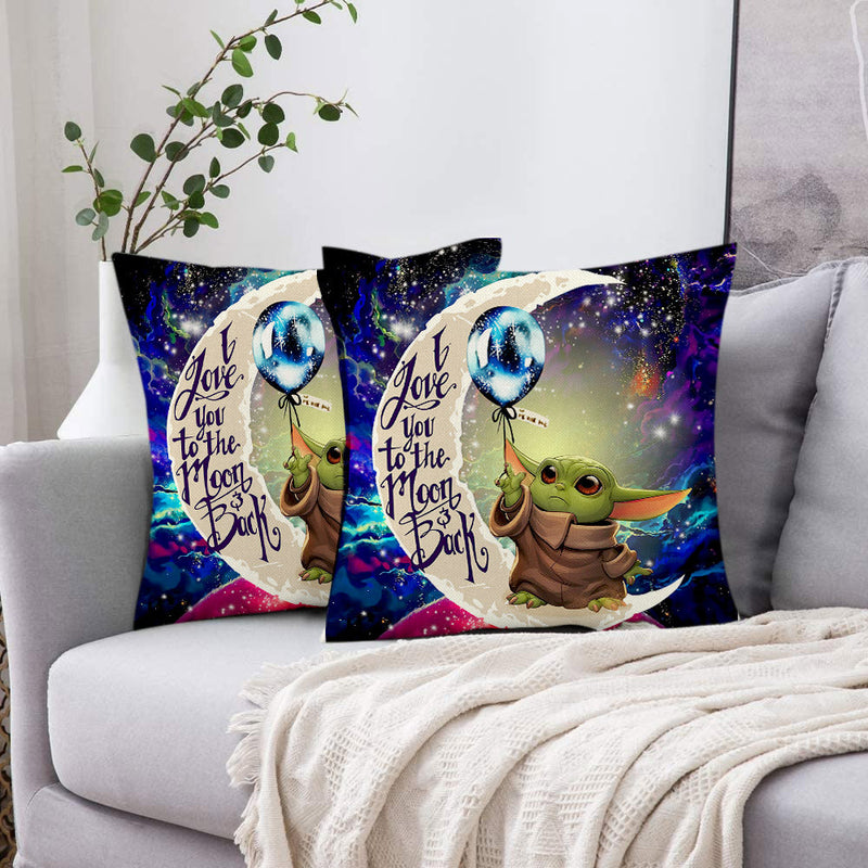 Baby Yoda Love You To The Moon Galaxy Pillowcase Room Decor Nearkii