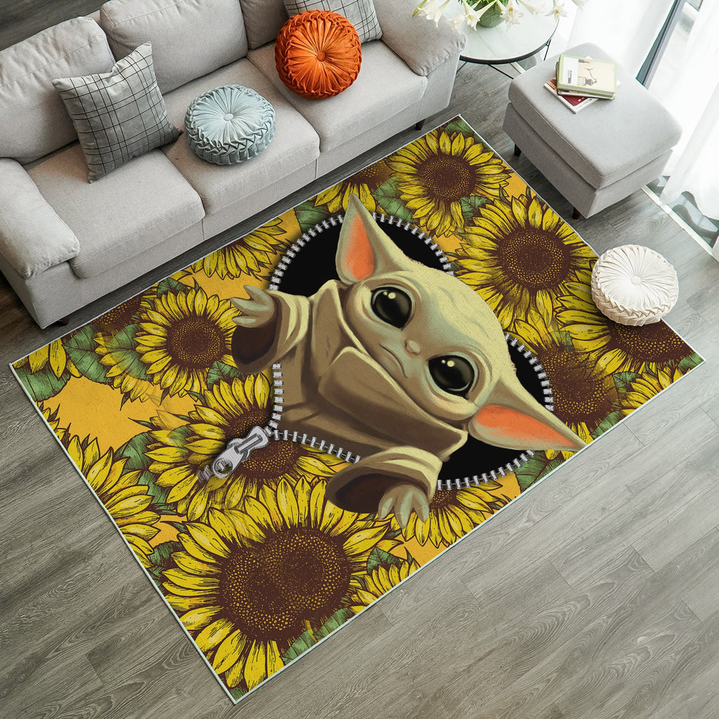 Yoda Rug Yoda Sunflower Zipper Rectangular Area Rug