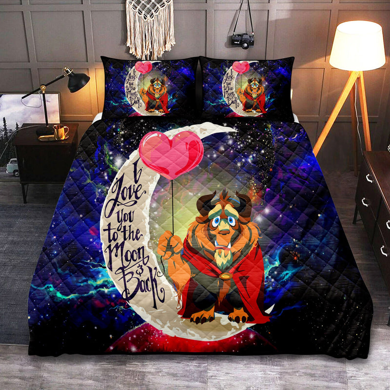 Beauty And The Beast Love You To The Moon Galaxy Quilt Bed Sets Nearkii