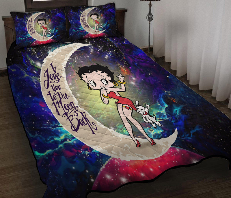 Betty Boop Love You To The Moon Galaxy Quilt Bed Sets Nearkii