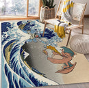 Blastoise Charizard The Great Wave Japan Pokemon Rectangular Area Rug