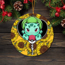 Bulbasaur Pokemon Sunflower Zipper Mica Circle Ornament Perfect Gift For Holiday Nearkii