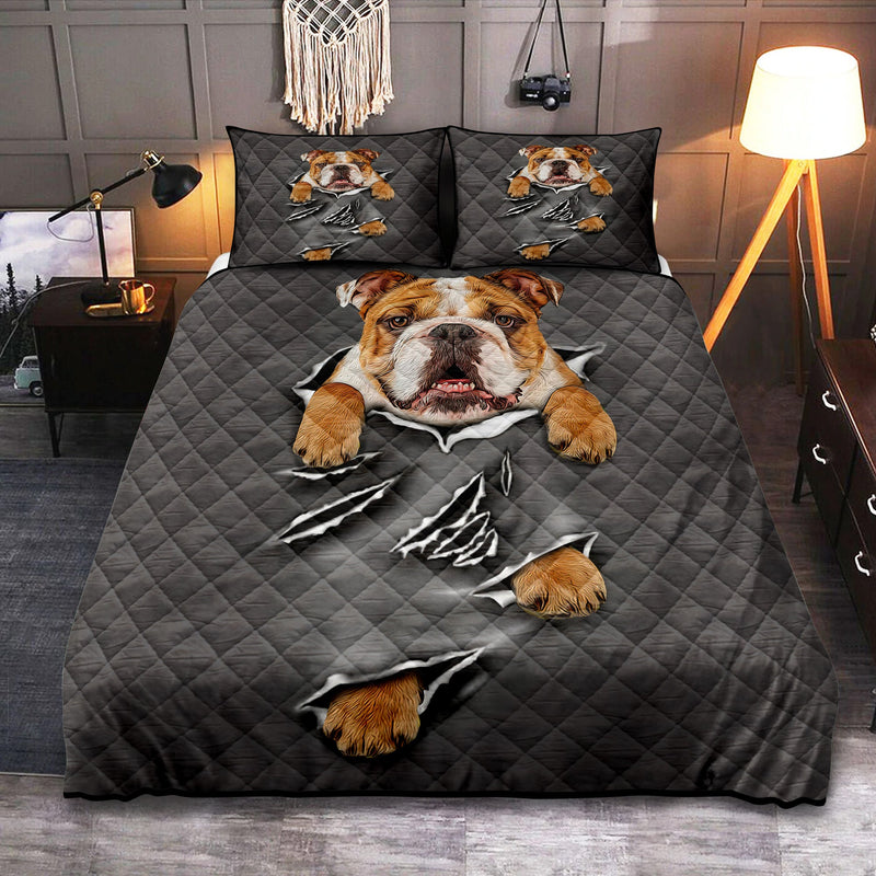 Bull Dog Cute Hanging Quilt Bed Sets Nearkii