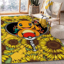 Charmander Pokemon Sunflower Zipper Rug Carpet Rug Home Room Decor Nearkii