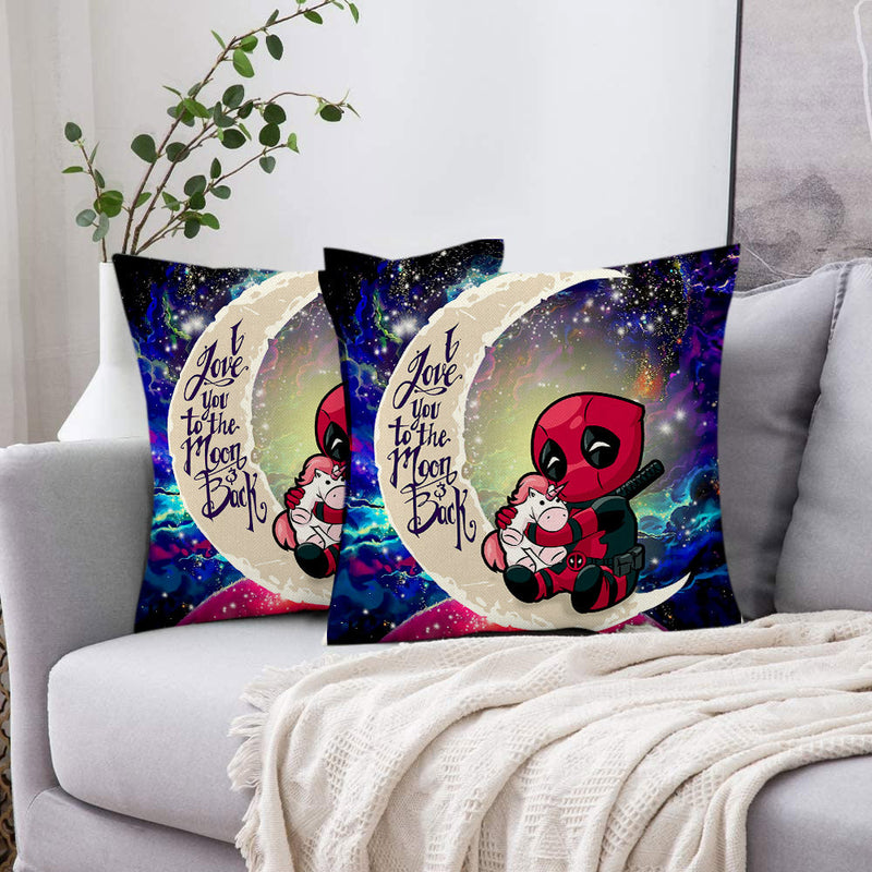 Chibi Deadpool Unicorn Toy Love You To The Moon Galaxy Pillowcase Room Decor Nearkii