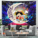 Chibi Luffy And Chopper One Piece Anime Love You To The Moon Galaxy Tapestry Room Decor Nearkii