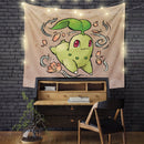 Chikorita Pokemon Tapestry Room Decor Nearkii