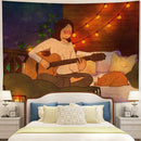 Chill Lofi Girl With Cat Tapestry Room Decor Nearkii