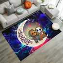 Cute Baby Groot And Jack Nightmare Before Christmas Love You To The Moon Galaxy Rug Carpet Rug Home Room Decor Nearkii