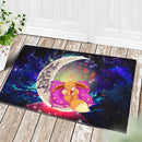 Cute Eevee Pokemon Sleep Night Love You To The Moon Galaxy Doormat Home Decor Nearkii