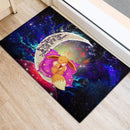 Cute Eevee Pokemon Sleep Night Love You To The Moon Galaxy Doormat Home Decor Nearkii
