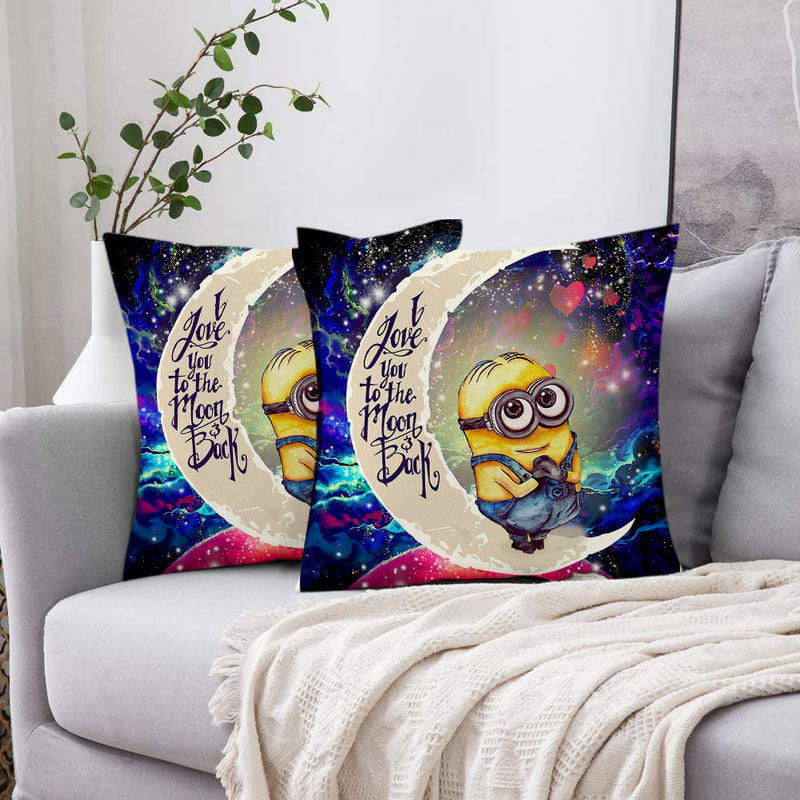 Cute Minions Despicable Me Love You To The Moon Galaxy Pillowcase Room Decor Nearkii