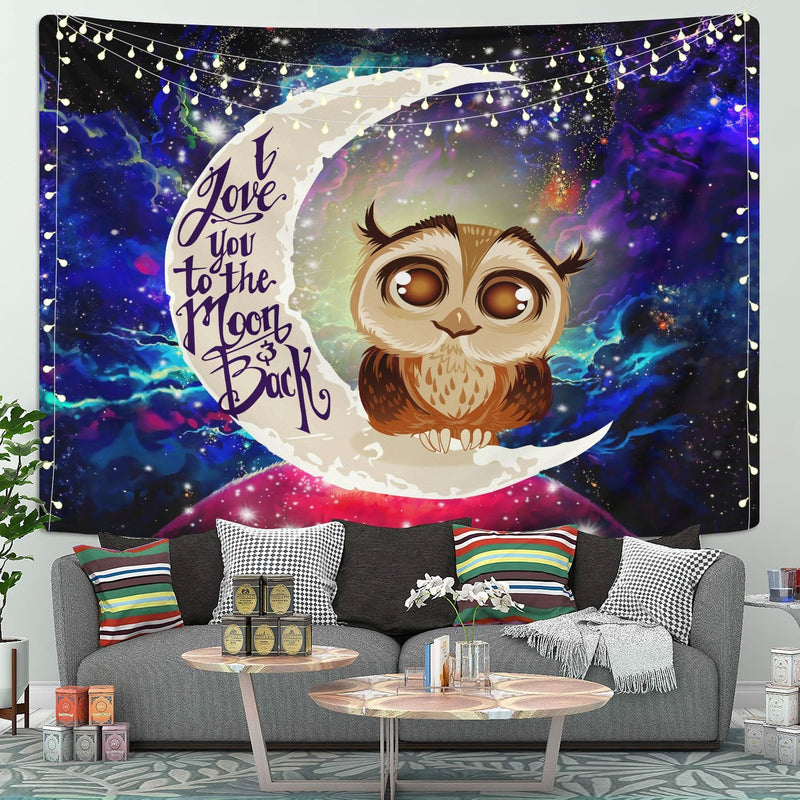 Cute Owl Moon And Back Tapestry Room Decor Nearkii