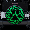 Green Cute Dog Paw Cheetah Leopard Jaguar Pattern Jeep Car Spare Tire Covers Gift For Campers Nearkii