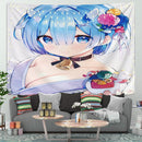 Cute Rem ReZero Tapestry Room Decor Nearkii