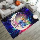 Cute Stitch Frog Icecream Love You To The Moon Galaxy Rug Carpet Rug Home Room Decor Nearkii
