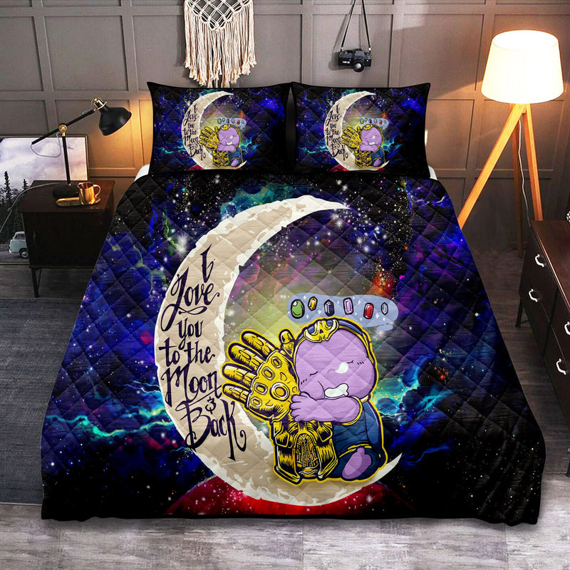 Cute Thanos Love You To The Moon Galaxy Quilt Bed Sets Nearkii