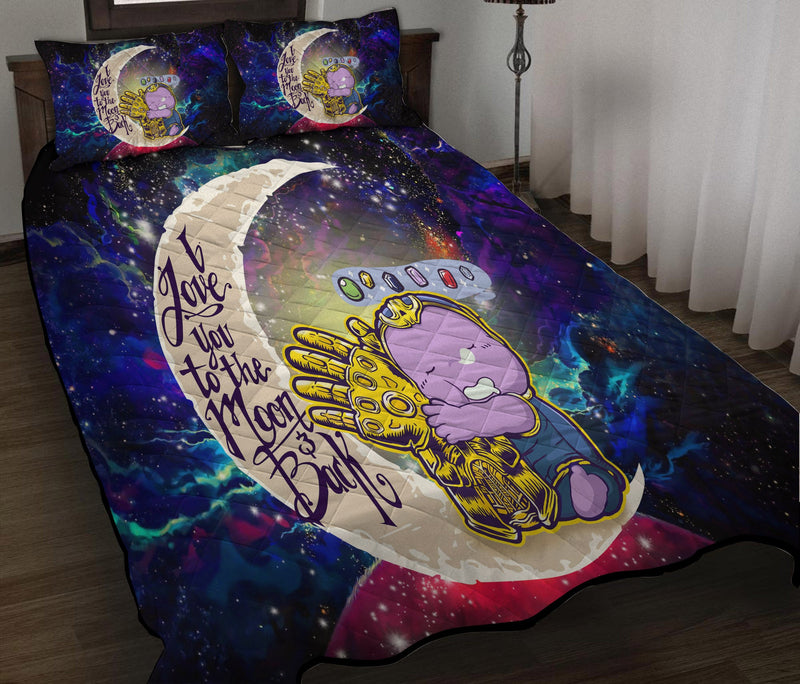 Cute Thanos Love You To The Moon Galaxy Quilt Bed Sets Nearkii