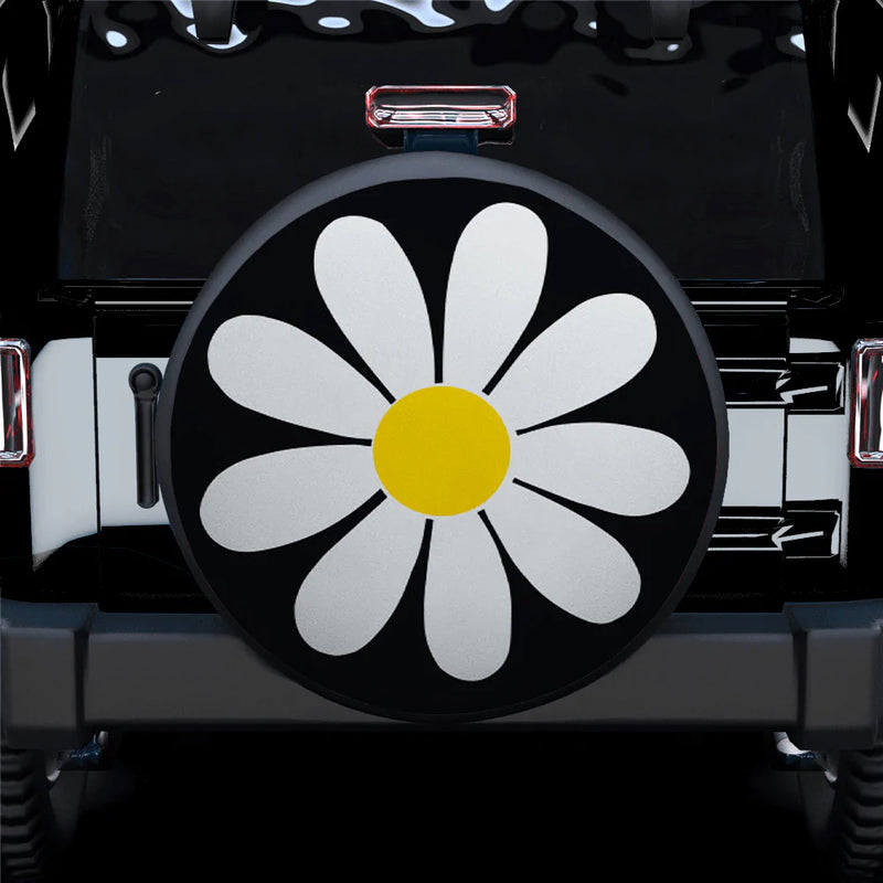 White Daisy Flower Jeep Car Spare Tire Covers Gift For Campers Nearkii