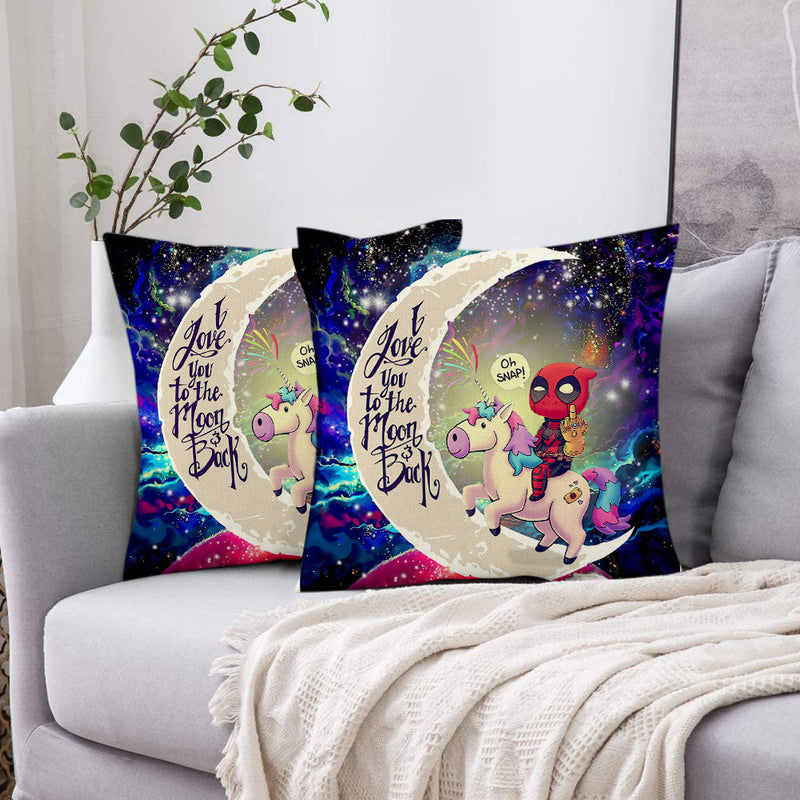 Deadpool Unicorn Love You To The Moon Galaxy Pillowcase Room Decor Nearkii