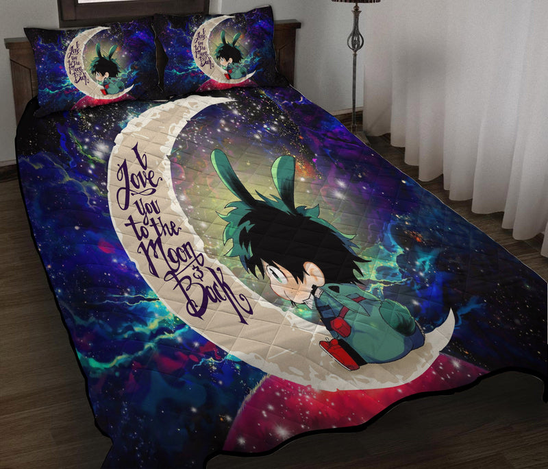 Deku My Hero Academia Anime Love You To The Moon Galaxy Quilt Bed Sets Nearkii