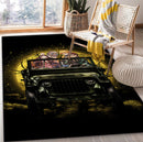 Demon Slayer Ride Jeep Funny Anime Moonlight Halloween Rug Carpet Rug Home Room Decor Nearkii