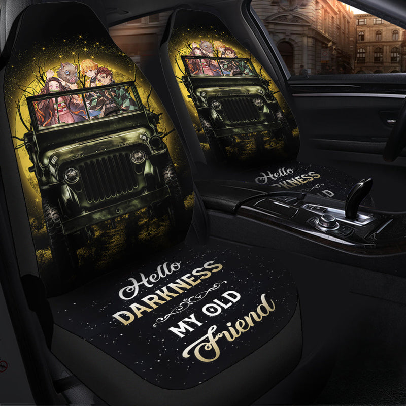 Demon Slayer Ride Jeep Funny Anime Moonlight Halloween Premium Custom Car Seat Covers Decor Protectors Nearkii