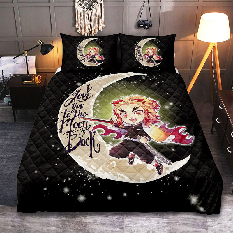 Demon Slayer Anime Chibi Moon Quilt Bed Sets Nearkii