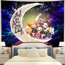Demond Slayer Team Love You To The Moon Galaxy Tapestry Room Decor Nearkii