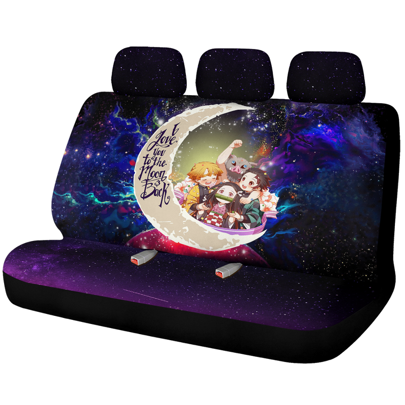 Demond Slayer Team Love You To The Moon Galaxy Premium Custom Car Back Seat Covers Decor Protectors Nearkii