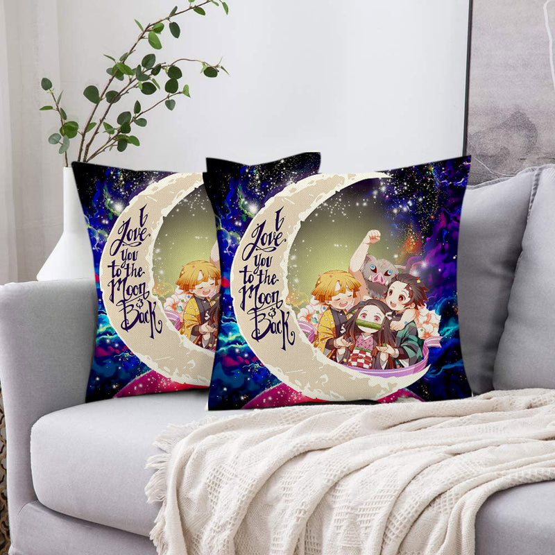 Demond Slayer Team Anime Love You To The Moon Galaxy Pillowcase Room Decor Nearkii